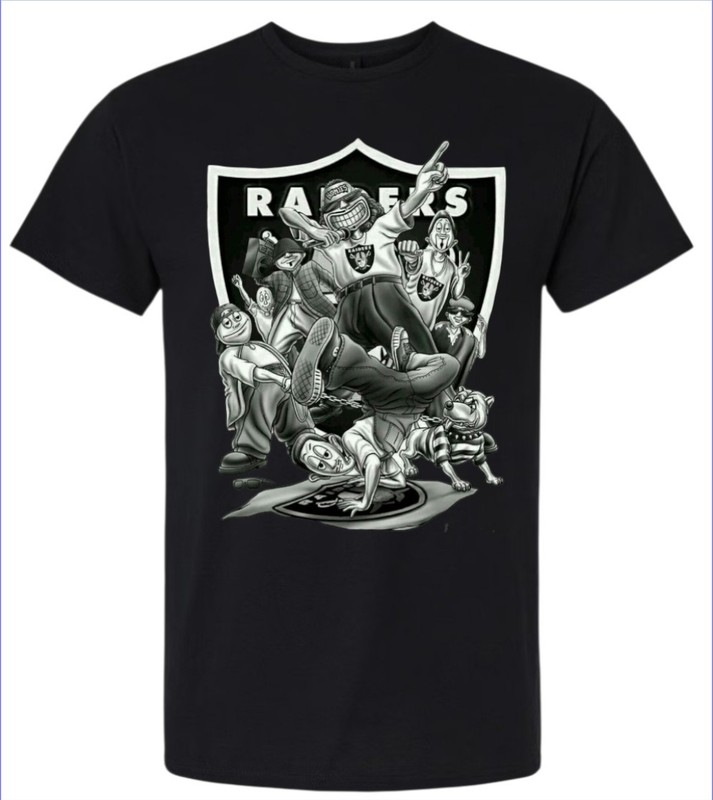 The Homies Raider Nation Men’s T-Shirt White, Black, Gray SM to 3XL