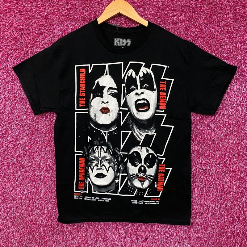 Kiss Debut Album Cover Rock Band T-Shirt Medium