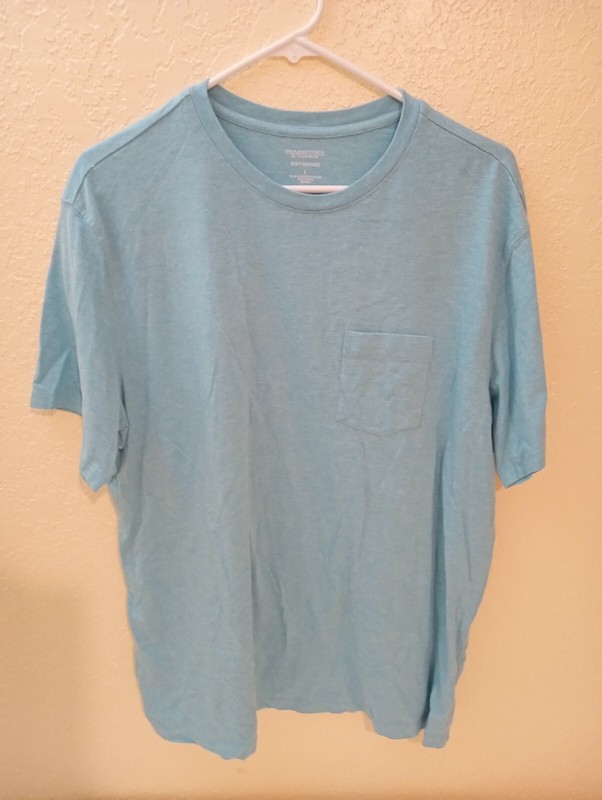 Roundtree & Yorke T Shirt Men’s Large Green Cotton Polyester Blend Soft Washed