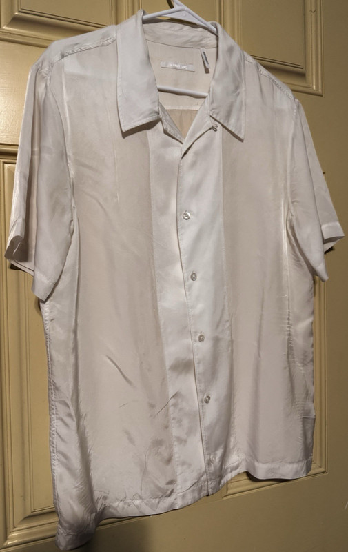 Helmut Lang Men's Shirt Minimalist Country Club Cupro Vegan Silk Breathable Med. gallery