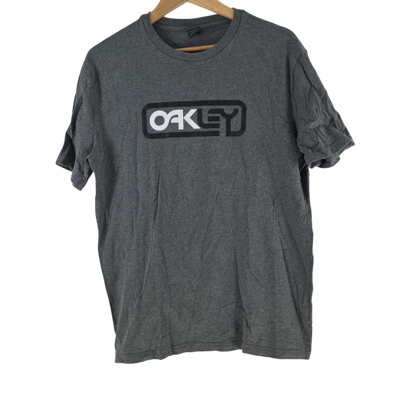 Oakley Shirt Mens Size L Grey Box Logo Graphic Sports Tee T-Shirt 131771