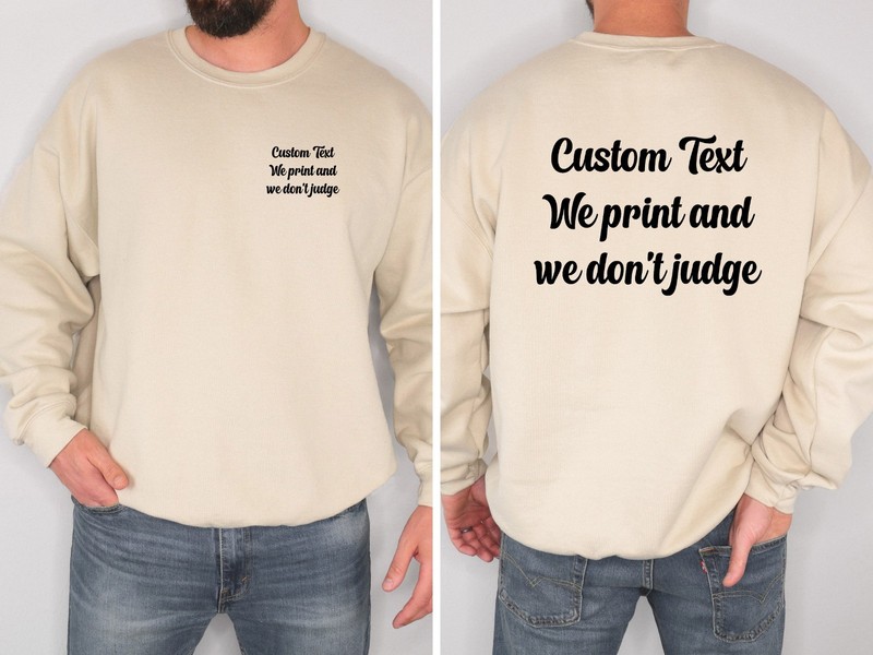 Custom Gildan Sweatshirt upload your logo personalized graphic tee business team