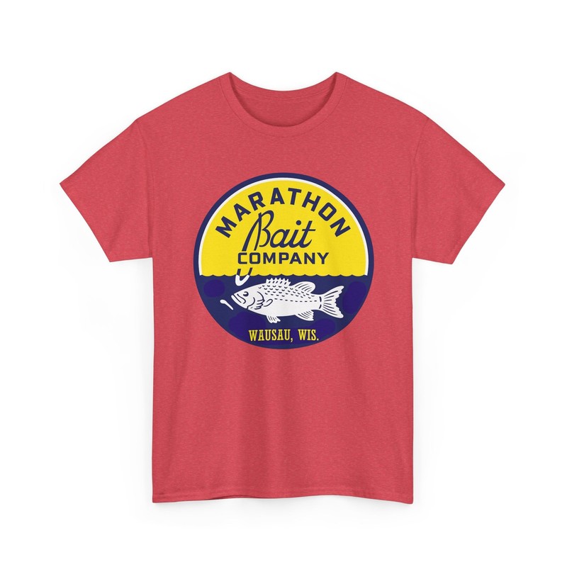 Marathon Bait Co. Wausau WI Vintage Fishing Lure Tackle Collector Logo T-Shirt