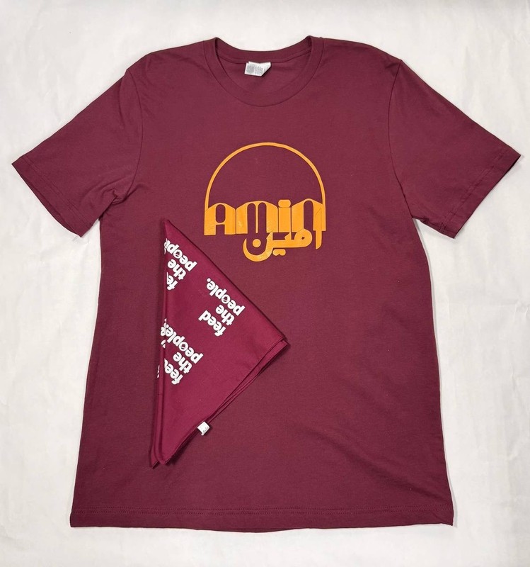 Amine Feed The People Seattle Shirt Bandana Lot Burgundy Graphic Bella Canvas