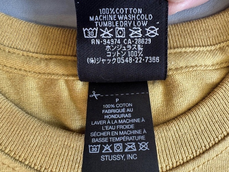 STUSSY BASIC MUSTARD SMALL T-SHIRT 100% AUTHENTIC ✅ gallery