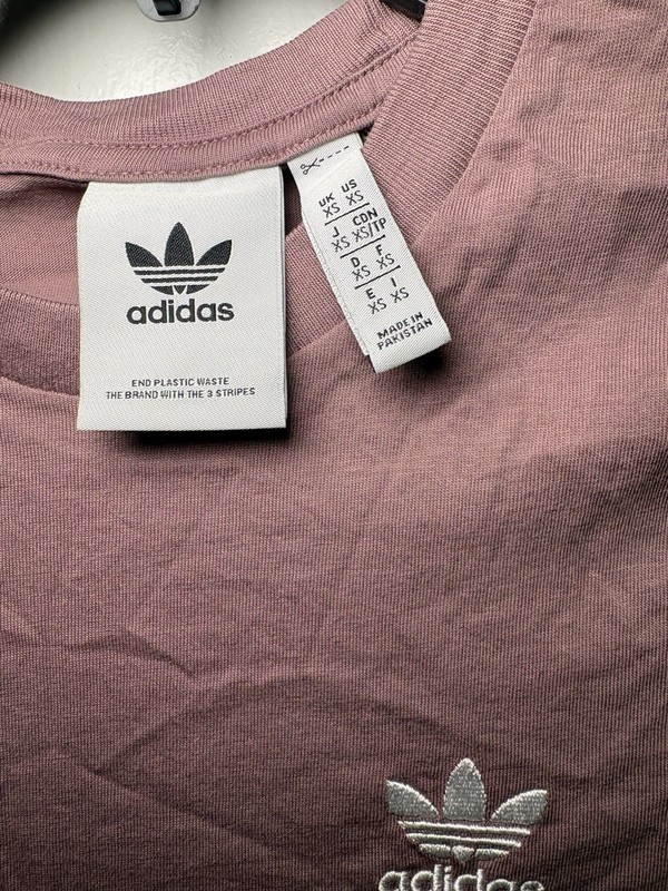 adidas Trefoil Logo Embroidered Crew Neck Tee Purple XS gallery