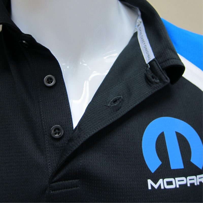 Mopar Logo Polyester Dry-Wicking Black/Blue Polo Shirt Official Licensed gallery