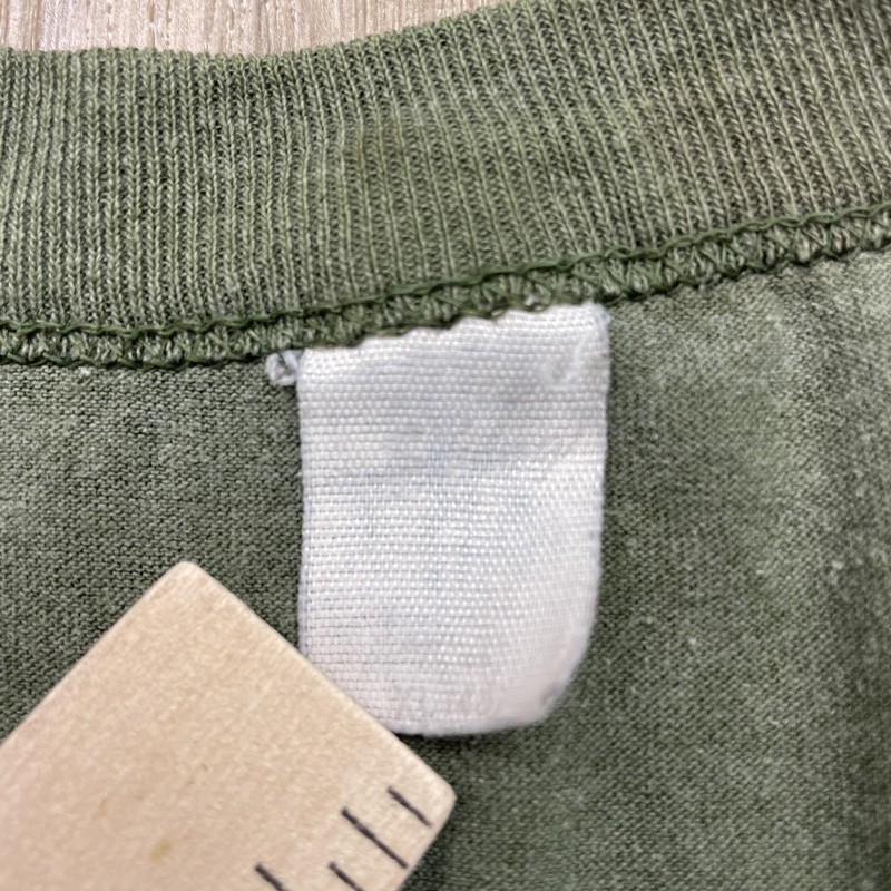 Blank Shirt Mens Large Green Short Sleeve Crewneck Basic Casual Distressed Tee gallery