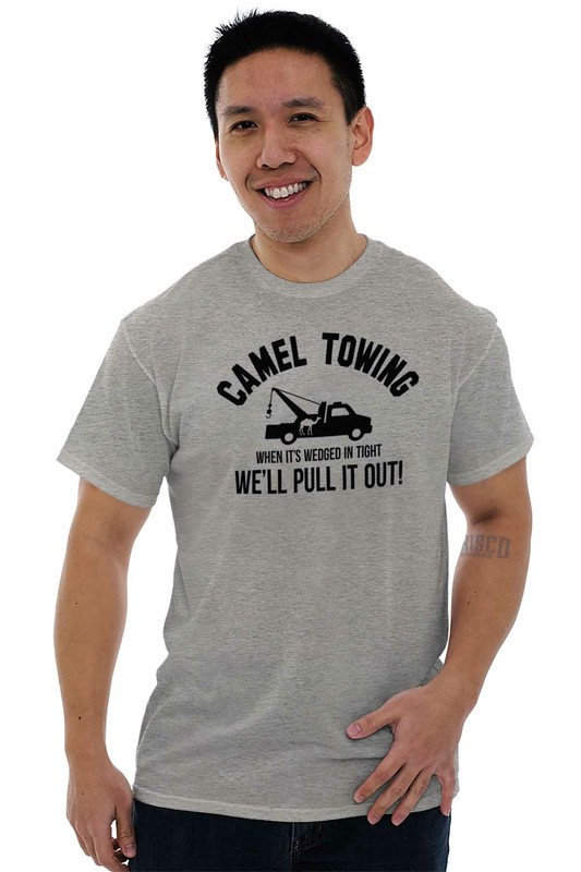 Camel Towing Funny Camel Toe Gym Workout Womens or Mens Crewneck T Shirt Tee gallery