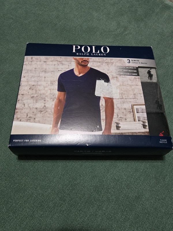 3 Pack Ralph Lauren Polo Slim Fit Cotton Crewneck T-Shirt Mens SMALL Gray