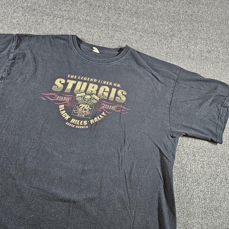 Sturgis Black Hills Rally Keya Shirt Mens XL Black Skull Biker Motorcycle Tee