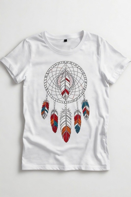 Native American Chief Dreamcatcher T-Shirt - Tribal Feather Boho Graphic Tee gallery