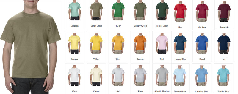 AL1301 American Apparel Adult 6.0 oz., 100% Cotton T-Shirt