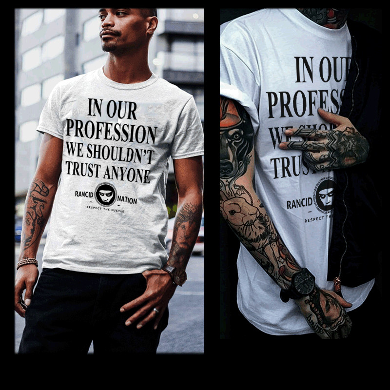 Gangster T-shirt, Mobster Hustle Dope Urban Hip Hop Thug Hitman Quote tee