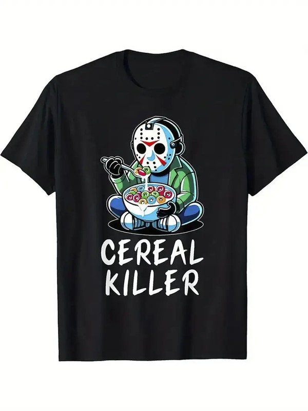Cereal Killer Graphic T-Shirt – Streetwear Loose Fit Short