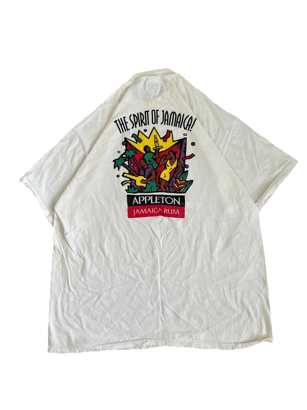 Vintage Hanes Beefy-T Men’s Jamaica Graphic Logo Tee White XL Short Sleeve Crew