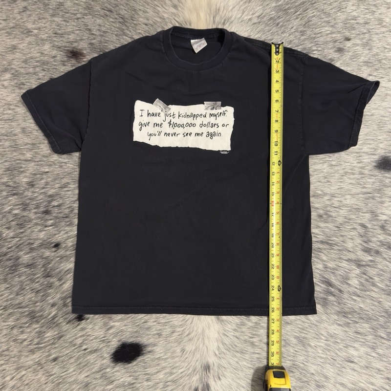 😅 Vintage-Style Funny Novelty Tee — “I Have Just Kidnapped Myself…” Black Sz XL gallery