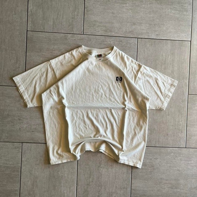 90s HP white cotton t-shirt #tech #retro