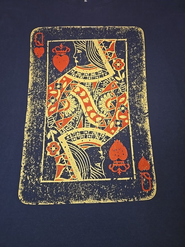 Daniel Cremieux Queen of Hearts T Shirt Mens XL Poker Card Graphic Print Blue gallery