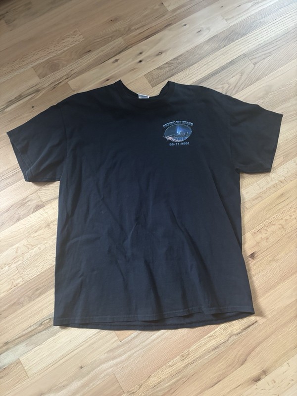 Vintage Y2K Men’s 9/11 Memorial Black Size Xl T Shirt “We Will Never Forget”