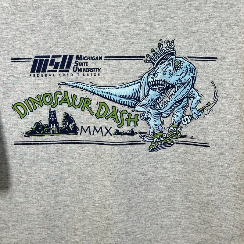 MSU Dinosaur Dash 2010 Michigan State University T-Rex Museum 5K Race T-Shirt M gallery