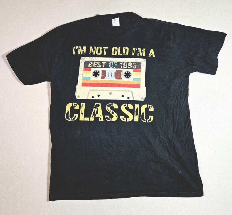 Best of 1983 Cassette Tape Shirt Mens 2XL Black Classic Birthday Graphic Tee
