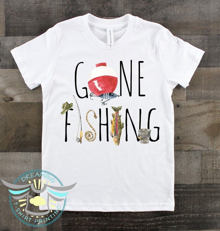 Gone Fishing & Fishing Buddy T-Shirt Funny Angler Gift Set For Dad And Child