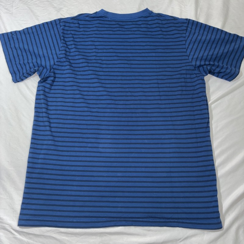 Uniqlo x KAWS x Sesame Street Blue Short Sleeved Striped Shirt size XL gallery
