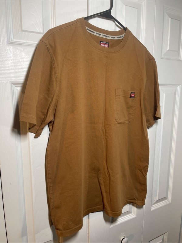 Wrangler Workwear Pocketed Embroidered Tag T Shirt Western Excellent Size Medium gallery