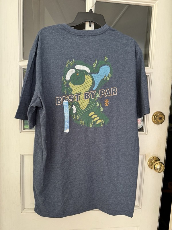 IZOD Saltwater T-Shirt Golf Best By Par Blue Short Sleeve Size LT Graphic New gallery