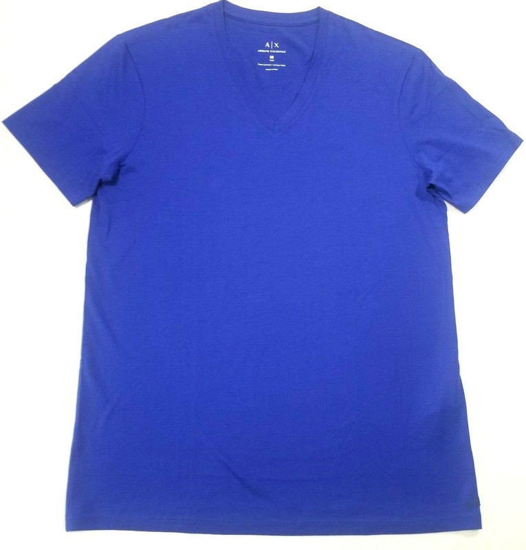 Armani Exchange Men’s T-shirt Short-Sleeve V-neck Slim Fit Pima Cotton Tee