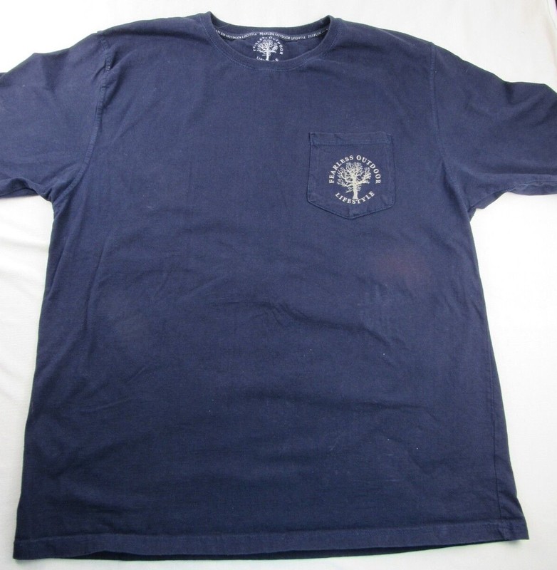 Fearless Outdoor Lifestyle Navy Blue T-Shirt 2XL XXL Full Back Print Deer Hunt gallery