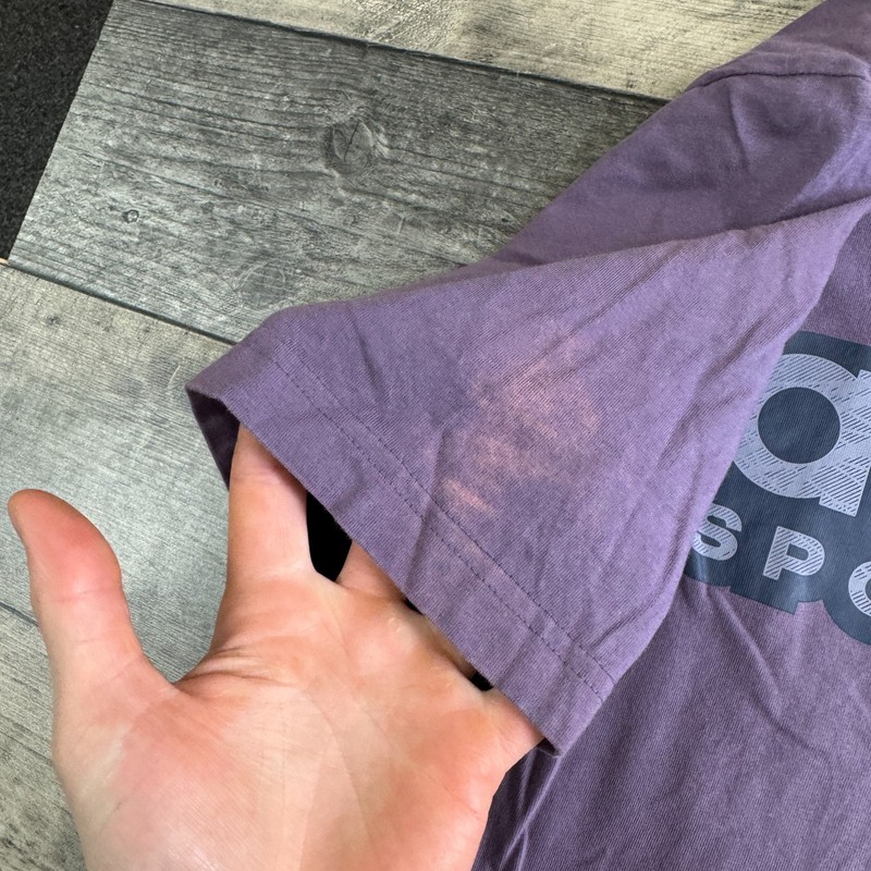 Adidas Purple Mens T-shirt Sportswear Graphic Print Y2K Medium gallery