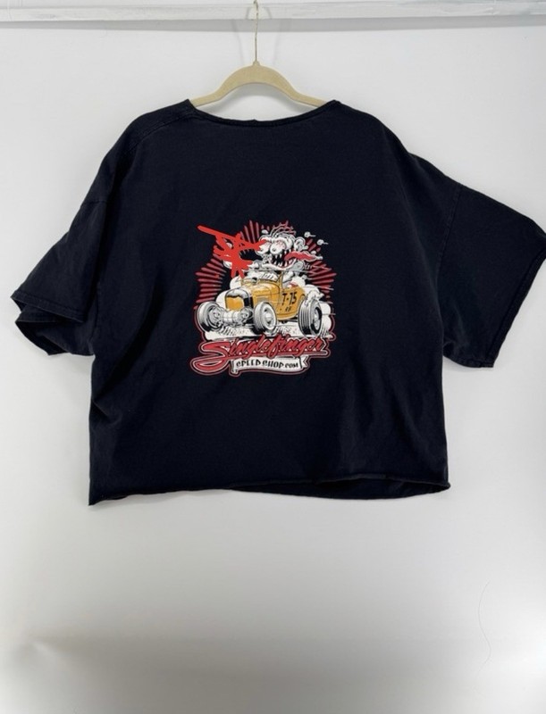 Speed Shop Cropped T Shirt Size Unknown, M Finger Edited Out