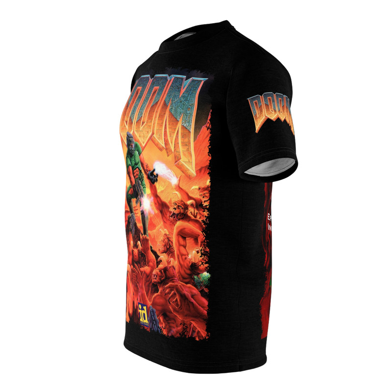 Doom 1993 (MS-DOS) - id Software Retro Vintage Cover Box Video Game T-shirt gallery