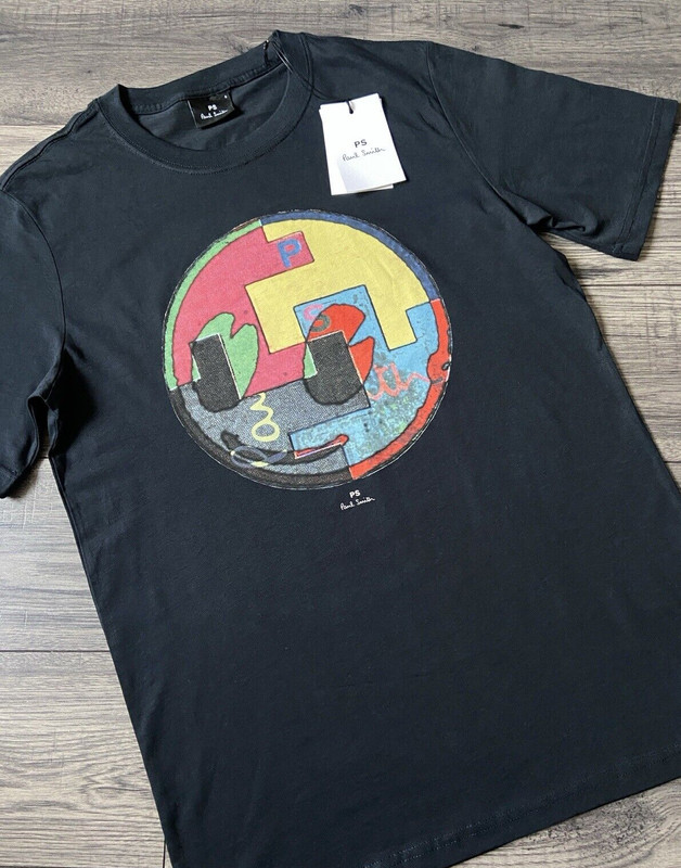 PS PAUL SMITH NAVY BLUE CIRCLE PRINT TSHIRT SIZE SMALL BNWT