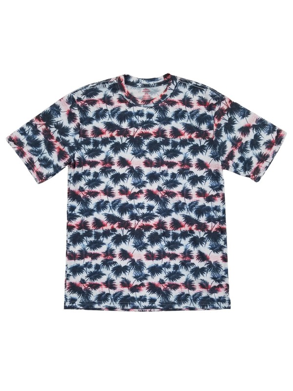 Mens Red White & Blue Stripe Patriotic United States Tropical T-Shirt Small