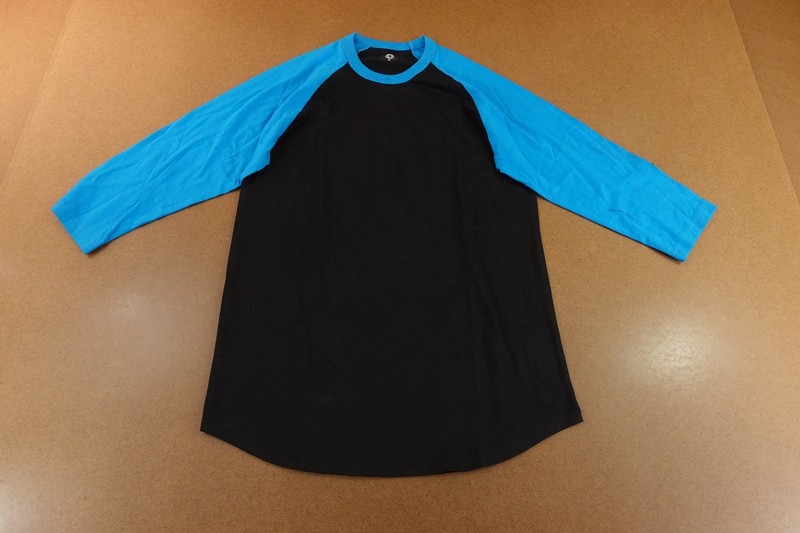 Hat And Beyond Mens Size Small Black Blue 3/4 Raglan Sleeve T-Shirt New
