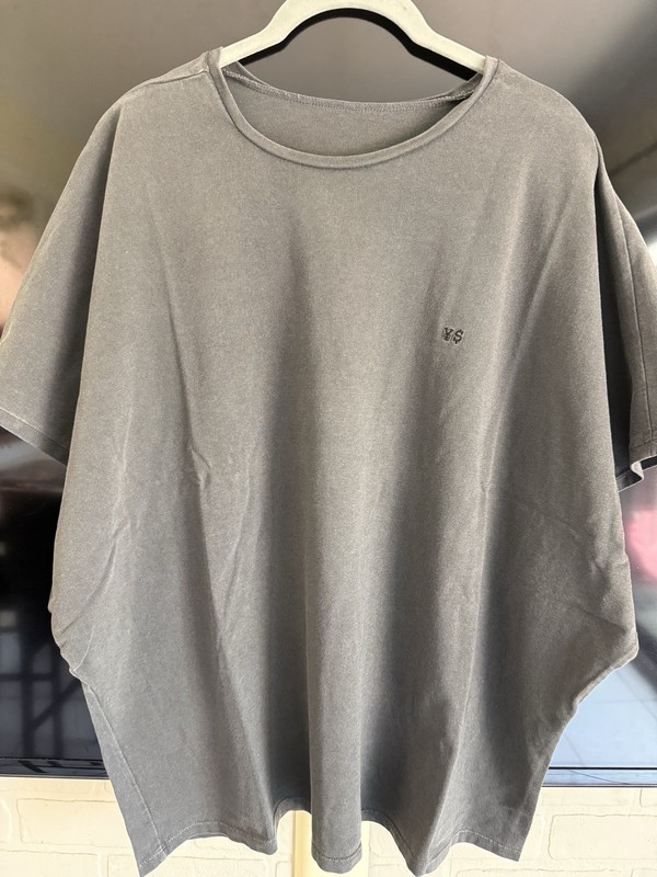 Yeezy Vultures Graphic Print Gray Oversized Cotton Knit Crew Neck Tee Size Lrg