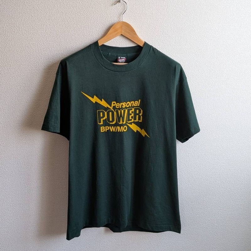 90s Vintage FRUIT OF THE LOOM T-Shirt XL Personal Power Green USA Made Single St