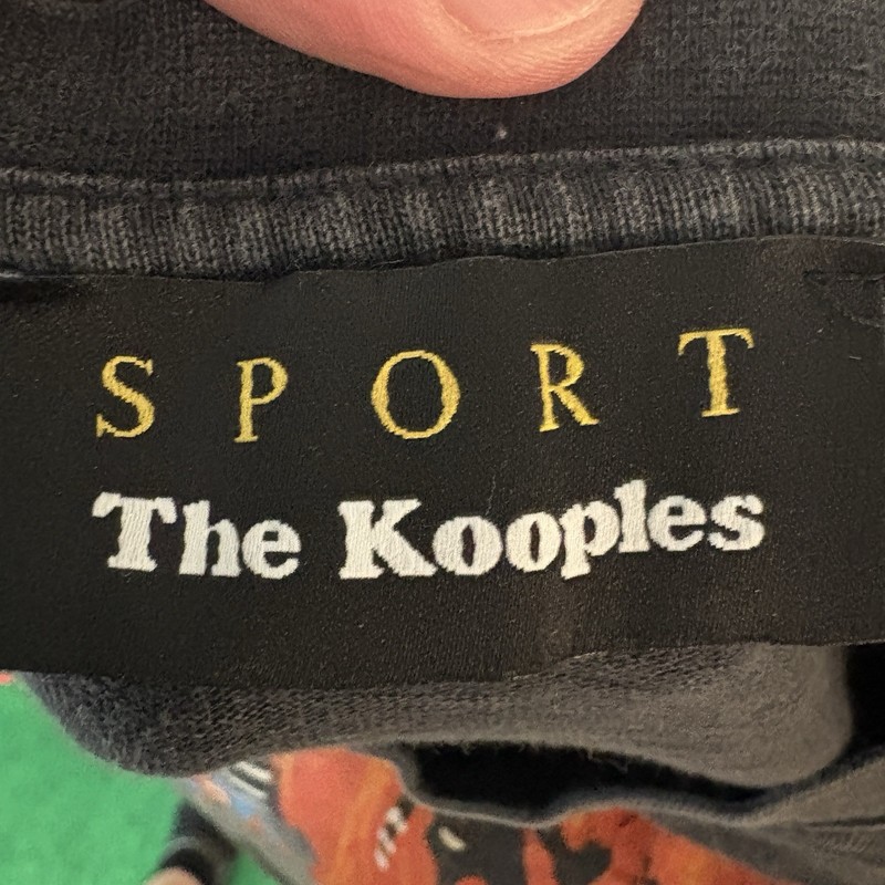 The Kooples Shirt Men Small Black Cotton Crewneck Tee Graphic Logo Fire Skeleton gallery