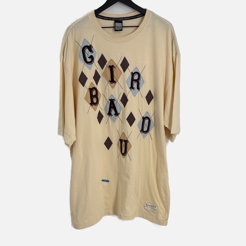 Marithe + François Girbaud Graphic Tee 2X Cream Appliqué Logo Streetwear