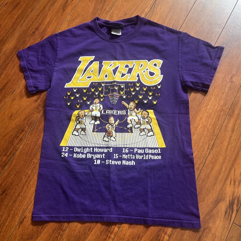 VTG Kobe Bryant Shirt Exclusive NBA Los Angeles Lakers 8-Bit Video Gamer Adult S gallery