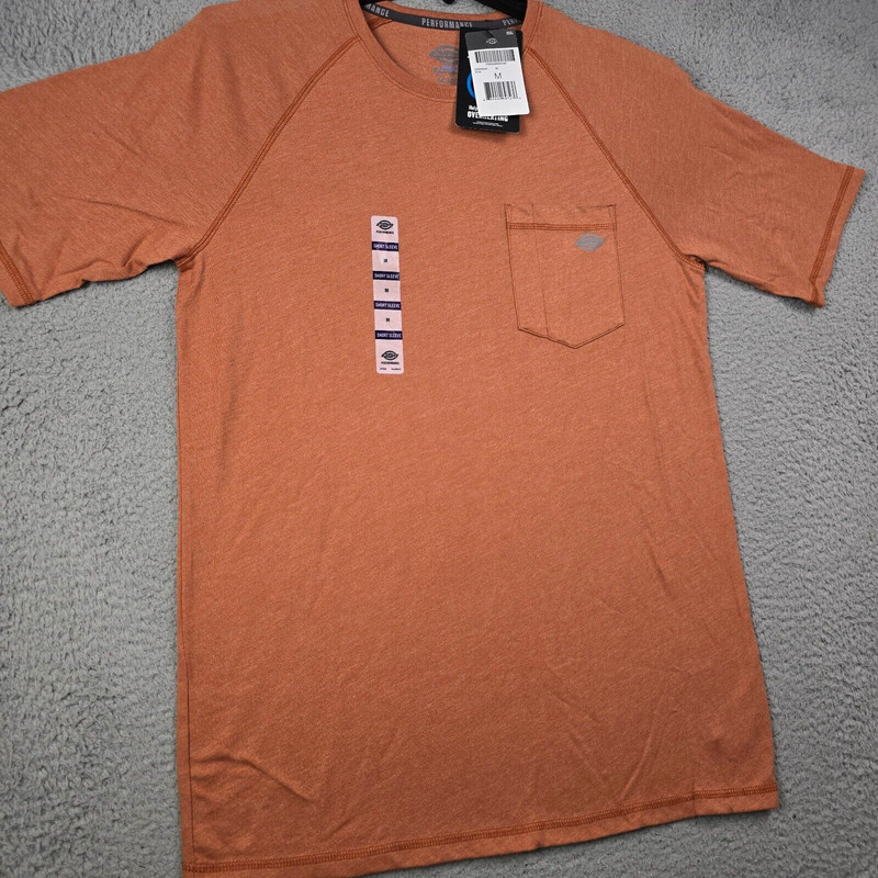 Dickies Shirt Mens Medium M Orange Lightweight Outdoors Work Wear Pocket Tee NWT gallery