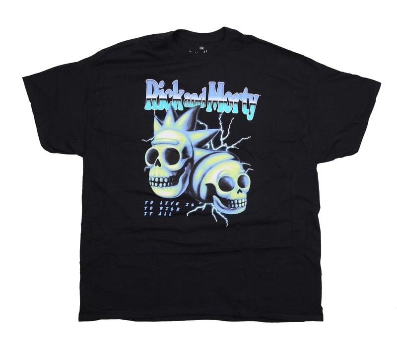 Rick & Morty Adult Swim Cartoon Network Black Short Sleeve T-Shirt Size 2XL