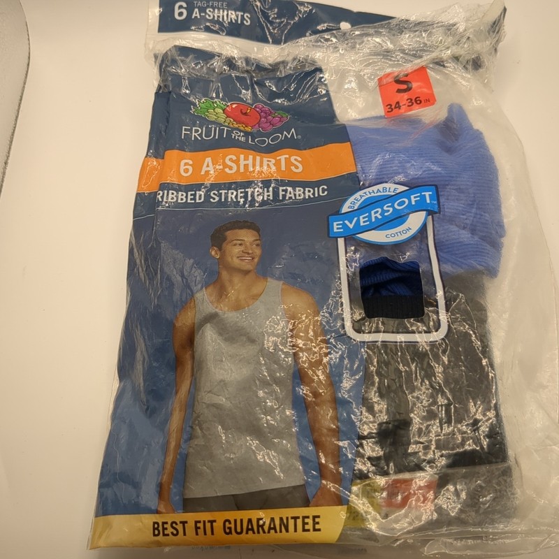 2 Blue Black Shirt Tanks Fruit Of The Loom Sm 34-36