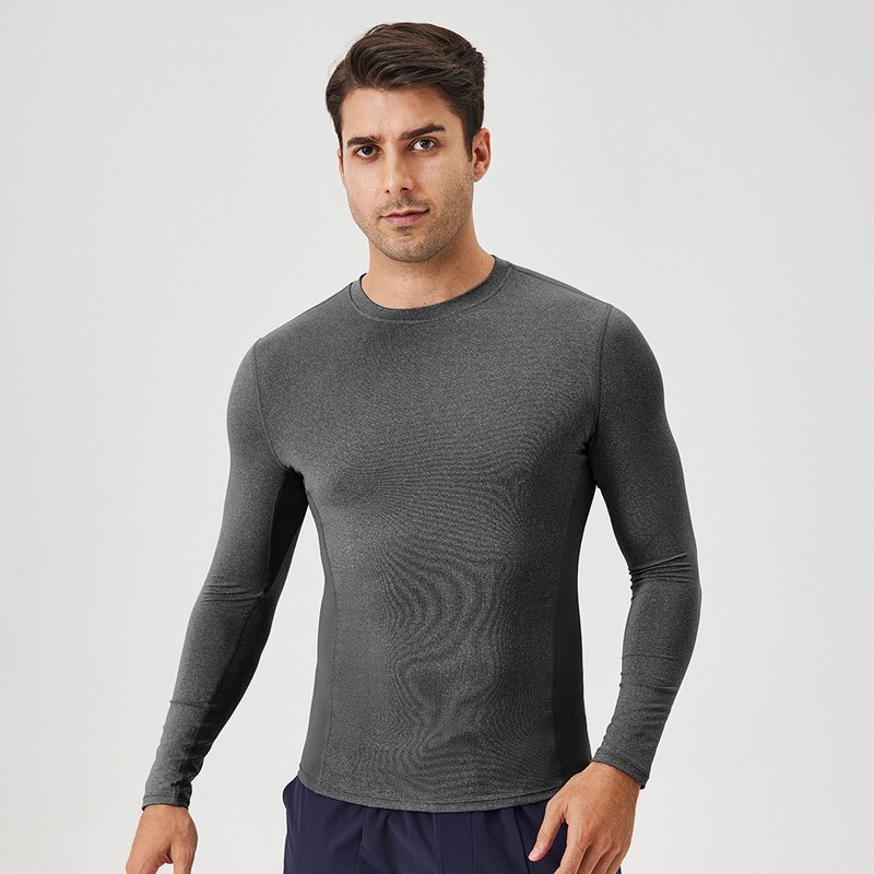 Men’s Autumn Fitness Long Sleeve Clothes Outdoor High Stretch Form Fitting Top