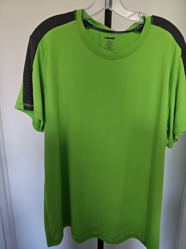 Tony Hawk Mens XL Green Performance T-Shirt Short Sleeve Stretch Athletic Tee