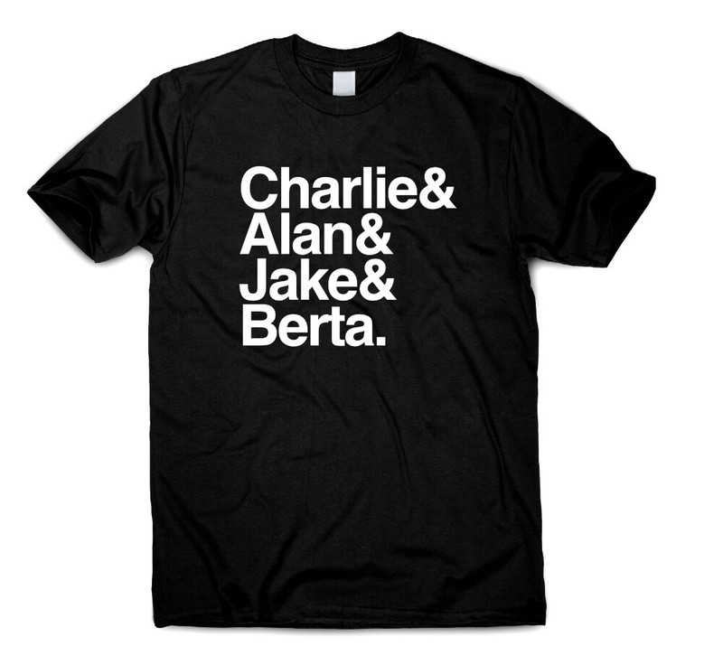 Charlie Alan Jake Berta Tshirt Two and A Half Men Lovers Characters Gift Present