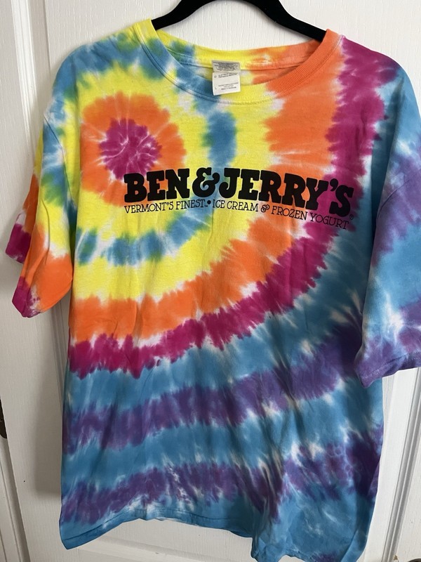 Ben & Jerry’s Multicolor Tie-Dye Logo Graphic T-Shirt L Cotton Regular Fit